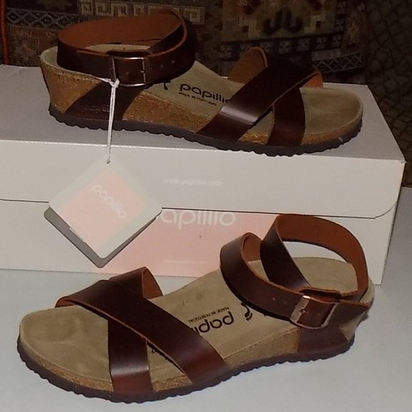 Birkenstock Shoes - New Birkenstock Papillio Lola cognac leather
